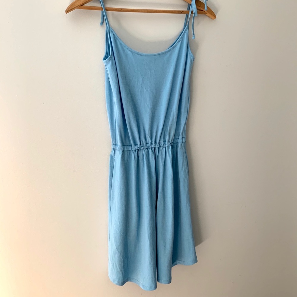 Pale blue, tie shoulder sun dress